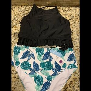 High waisted bathing suit